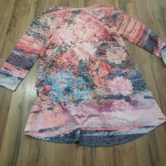 Whimsy rose floral waffle top sz s 3/4 sleeve - Picture 5 of 5